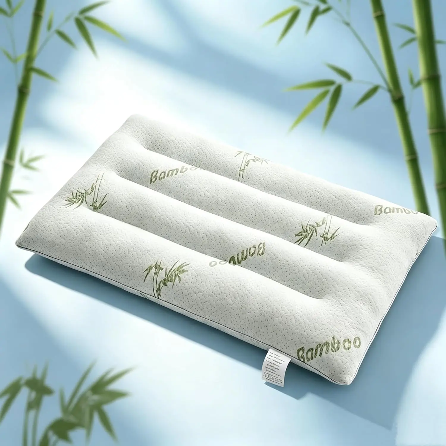Ultra Thin Pillows, Flat Pillows for Sleeping Thin, 7D High Support 2.5 inch Height Slim Bed Pillows for Stomach Sleeper, Rayon Derived from Bamboo