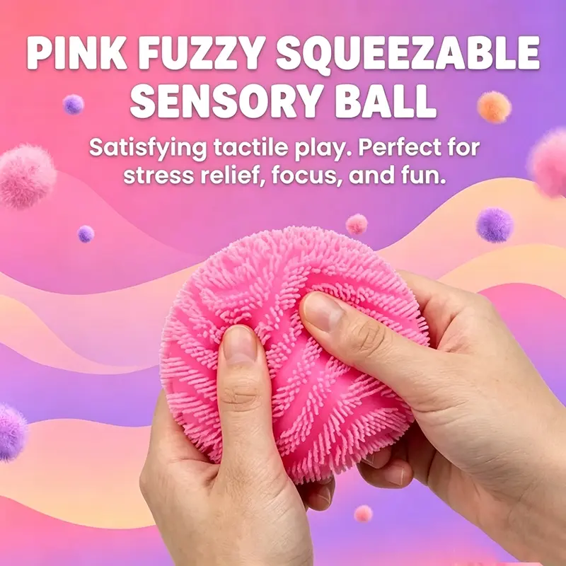 Wave Textured Fuzzy Squeeze Ball Soft TPR Fidget Toy Sensory Play Stress Relief Sensory Squishy Balls For Kids Adults Anxiety ADHD Relief Gift