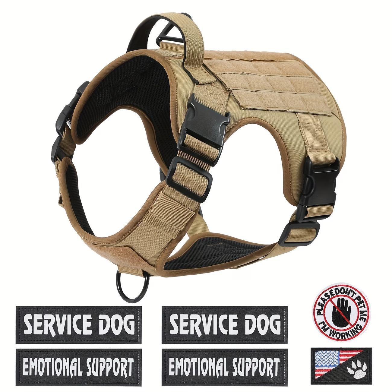 Tactical Dog Harness for Small Medium Large Dogs No Pull Adjustable Harness Training Easy Control Pet Vest with patches set Reflective Working Training