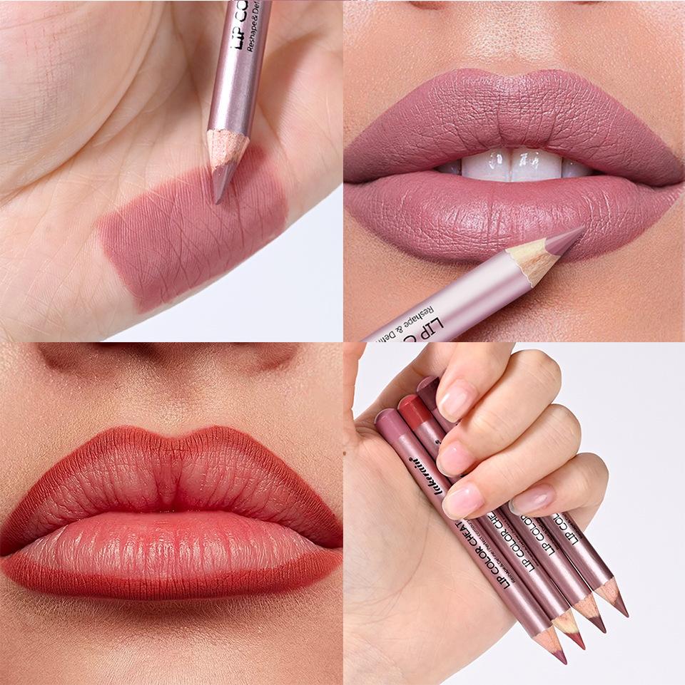 4Pcs Sculpting Matte Velvet Lip Liner Set,Smooth Creamy Texture,Waterproof And High Pigmented For Girls Daily Application Lip Makeup(1+2+3+4)