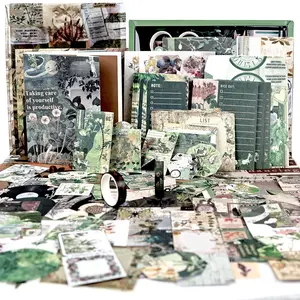 Scrapbooking Supplies Kit, 185 count Junk Journal Kit with Scrapbook Paper Sticker Aesthetic Notebook Scrapbook Kit, Art Craft DIY  for Adult Women