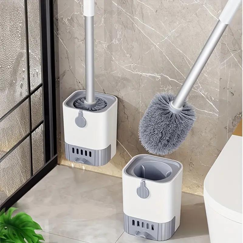 Toilet Brush and Holder Set, 1 Set Wall Mounted Long Handle Toilet Brush and Holder, Household Cleaning Supplies for Bathroom, Home Goods, Bathroom Brush Cleaner