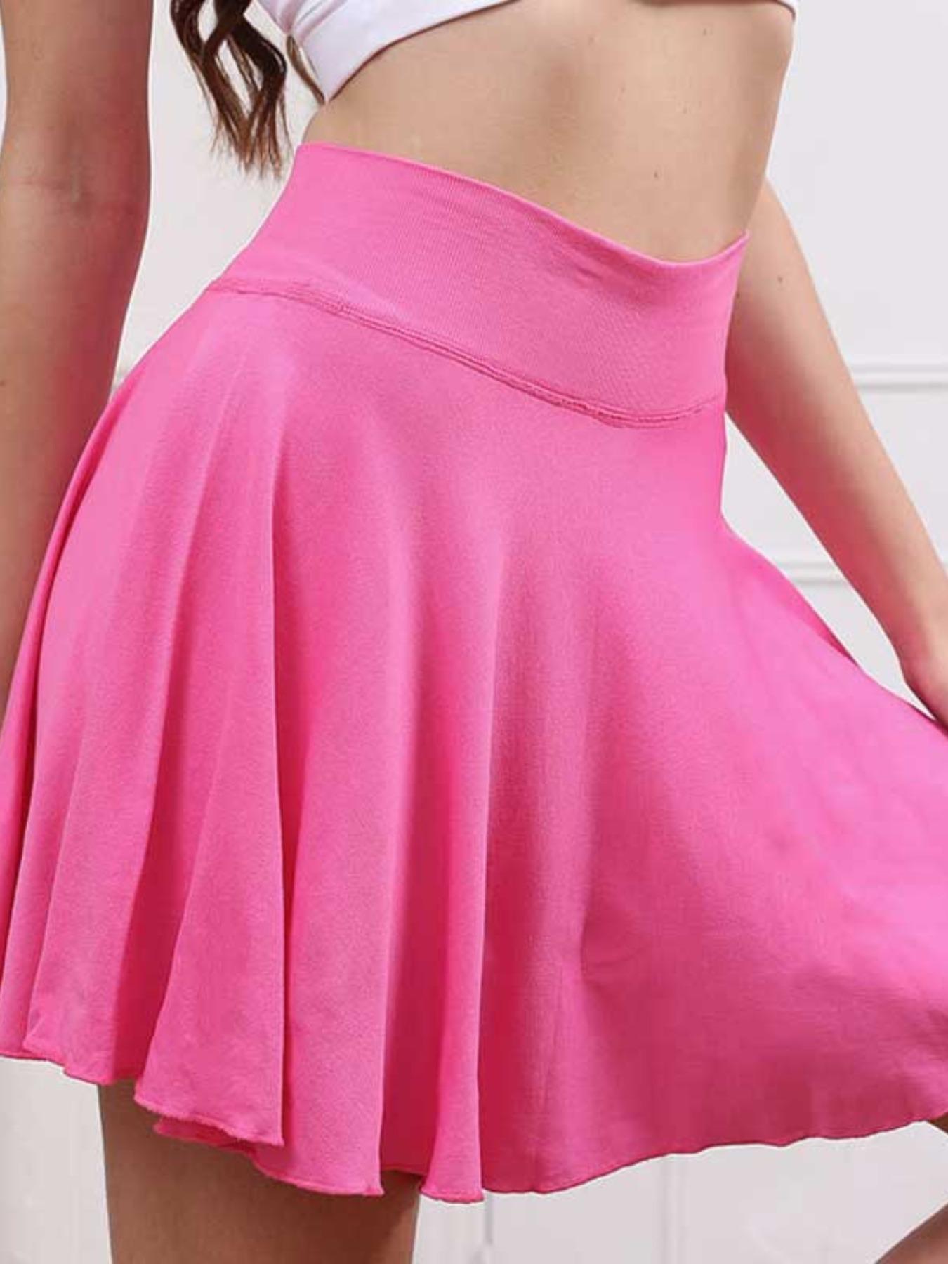 Women's Solid Color Pleated Skort, Sporty Casual Pocket Skort for Tennis Yoga Gym, Ladies Sportswear for Spring & Fall, Womenswear, Tennis Skorts, Athletic Skort