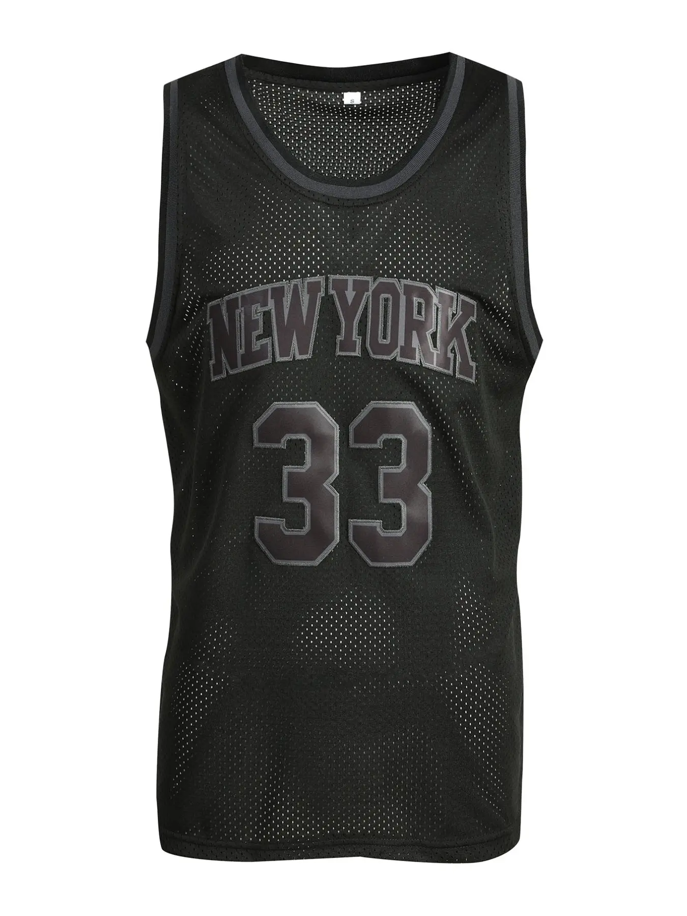 Men's 33 Black Basketball Jersey, Embroidered Sports Wear, Casual Sporty Top, Casual Short Sleeve Tank Top, Fitted Long Clothing, Plain Surface, Figure Pattern