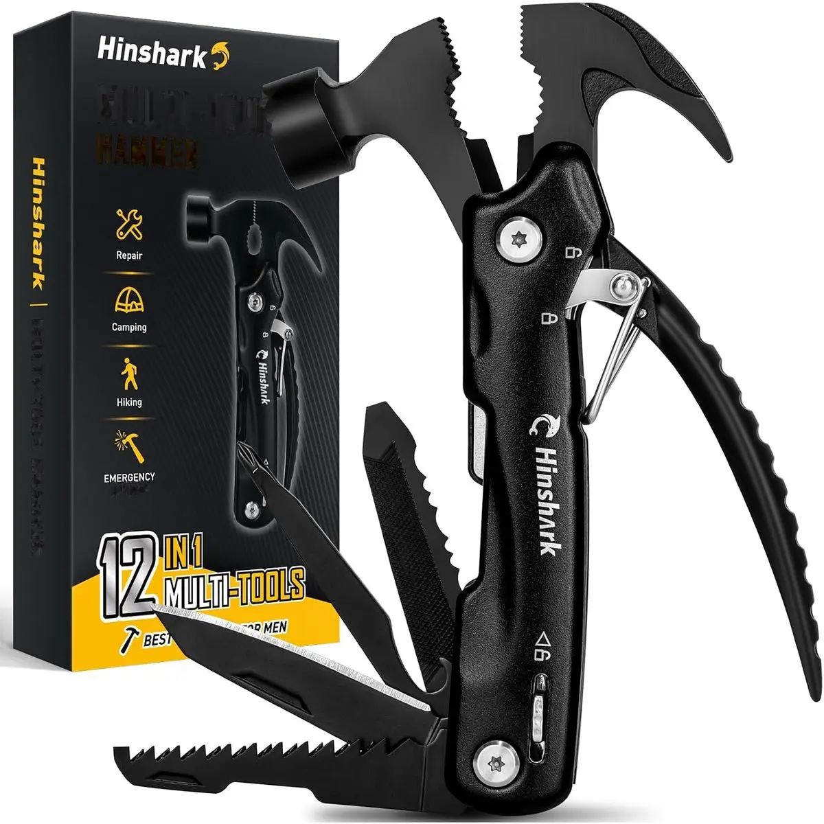 12 in 1 Hammer Multitool, Multi-Function Hammer Tool for DIY Repair, Home Repair, Camping Essentials, Cool Gadgets for Men, Dad, Husband, Grandpa, Gift Idea