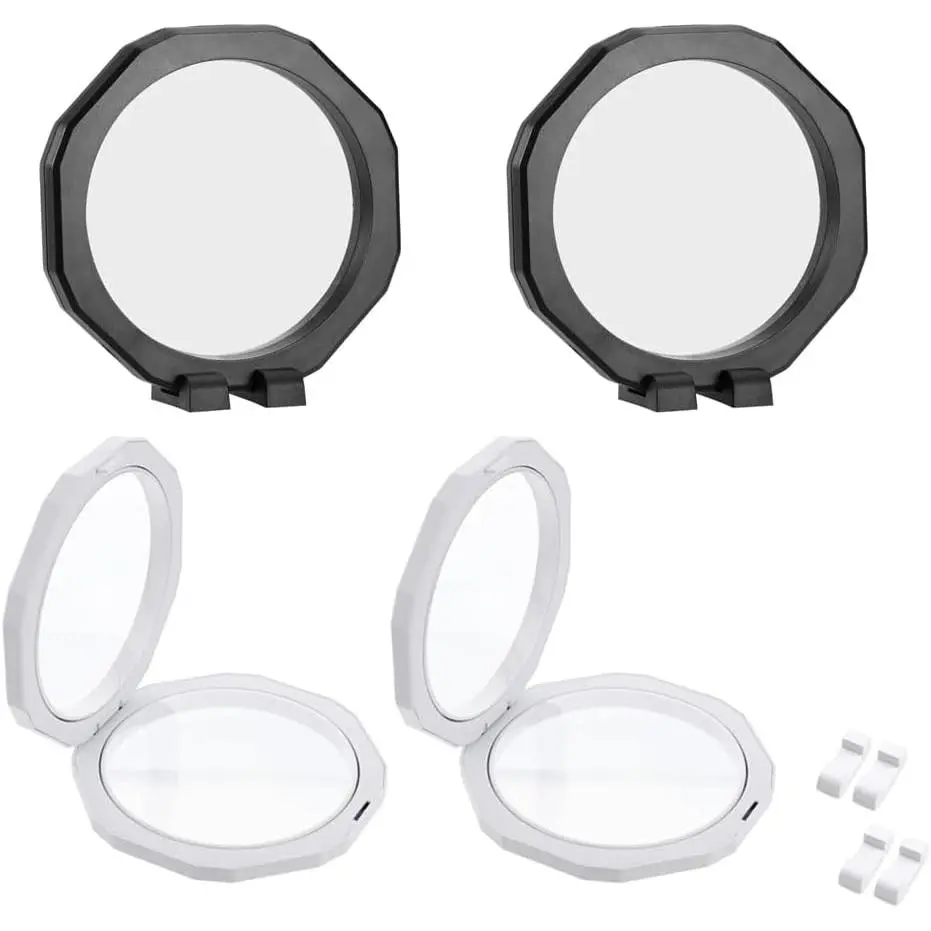 4 count Octagonal Shape  Floating Display Case Frame Display Holder Stands Inner Round PE Film Storage Box for      Medal Antique 5 x 5 inch