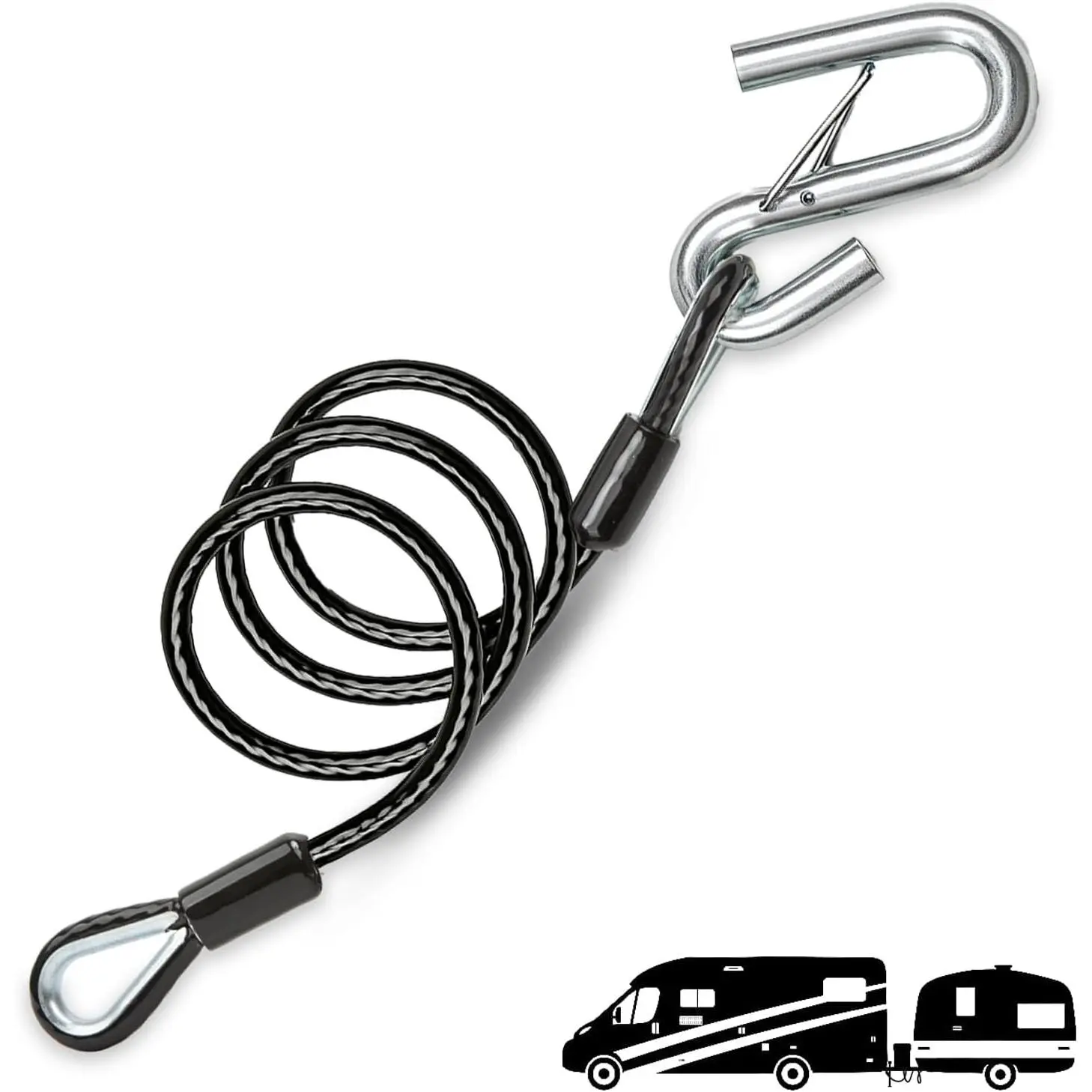 Heavy Duty Safety Towing Trailer Chains with Hooks 1 Pack 36 Inch 5000 lbs Break Strength for Boat and Utility Trailers