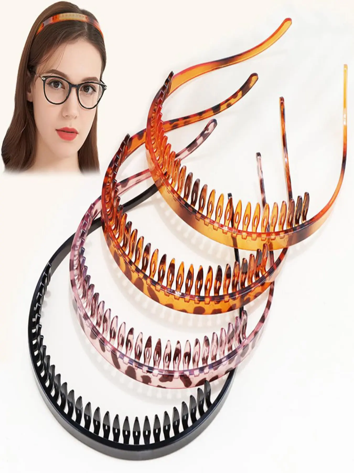 4-Piece Anti-Slip Hair Bands for Women, Frontal Hair Press Clips, Face Mask Holder, Stylish Headbands for Daily Use
