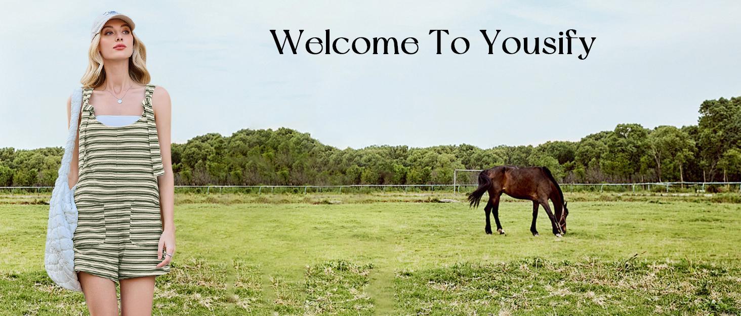 PASLTER Womens Summer Casual Sleeveless Romper Loose Striped Tied Shorts Overalls Jumpsuit with Pockets 2025 Clothes