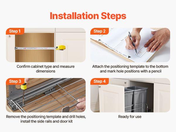 Double Pullout Waste Container Kitchen Trash Can with Soft Close Grey 27QTx2