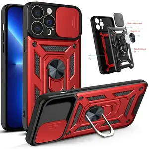 TPU PC Armor Protective Case for iPhone 17 Air 17 16 15 14 13 12 11 Pro Max Plus with Kickstand