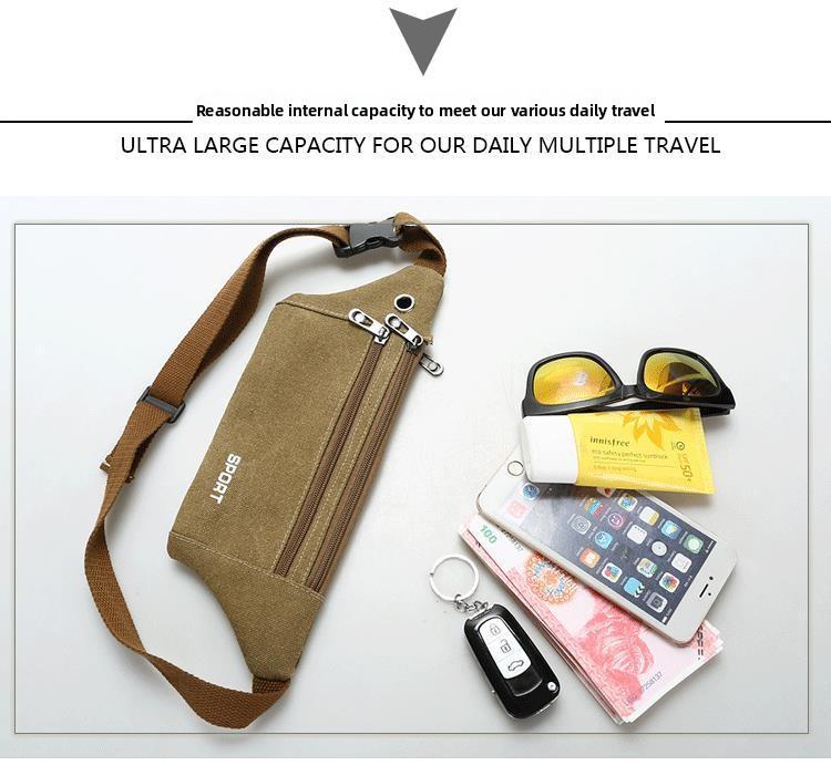 Fanny pack men's and women's new multi-functional outdoor sports close-fitting mobile phone bag trendy student Korean version casual messenger bag breast bag