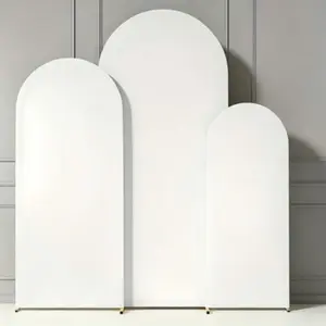3-Piece Arch Background Cloth Set, Stretchable Round Top Cover Kit, Arch Covers Stretchy Backdrop, Reusable for Birthdays, Weddings, Anniversaries, Hand Washable