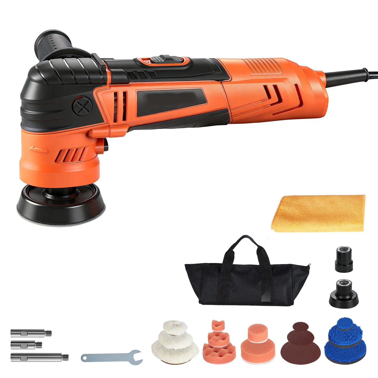 600W Power Car Buffer Polisher Detailing Tool Kit - Variable-Speed Waxer with Durable PA6+GF30 Construction for Home Improvement, Building Supplies Use