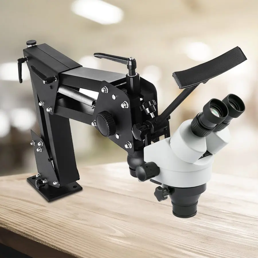VEVOR Jewelry Micro-Inlaying Gem Setting Machine with Spring Bracket, Multi-Directional Microscope, Stand, Jewelry Tools, 7x-45x Zoom