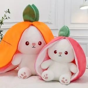 Carrot Costume Rabbit Plush Toy, Soft and Cuddly Stuffed Animal, Perfect Gift for Kids, Ideal for Playtime and Collecting