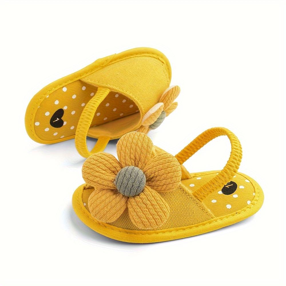 Trendy Cute Flower Decor Sandals Baby Girls, Breathable Lightweight Walking Shoes And