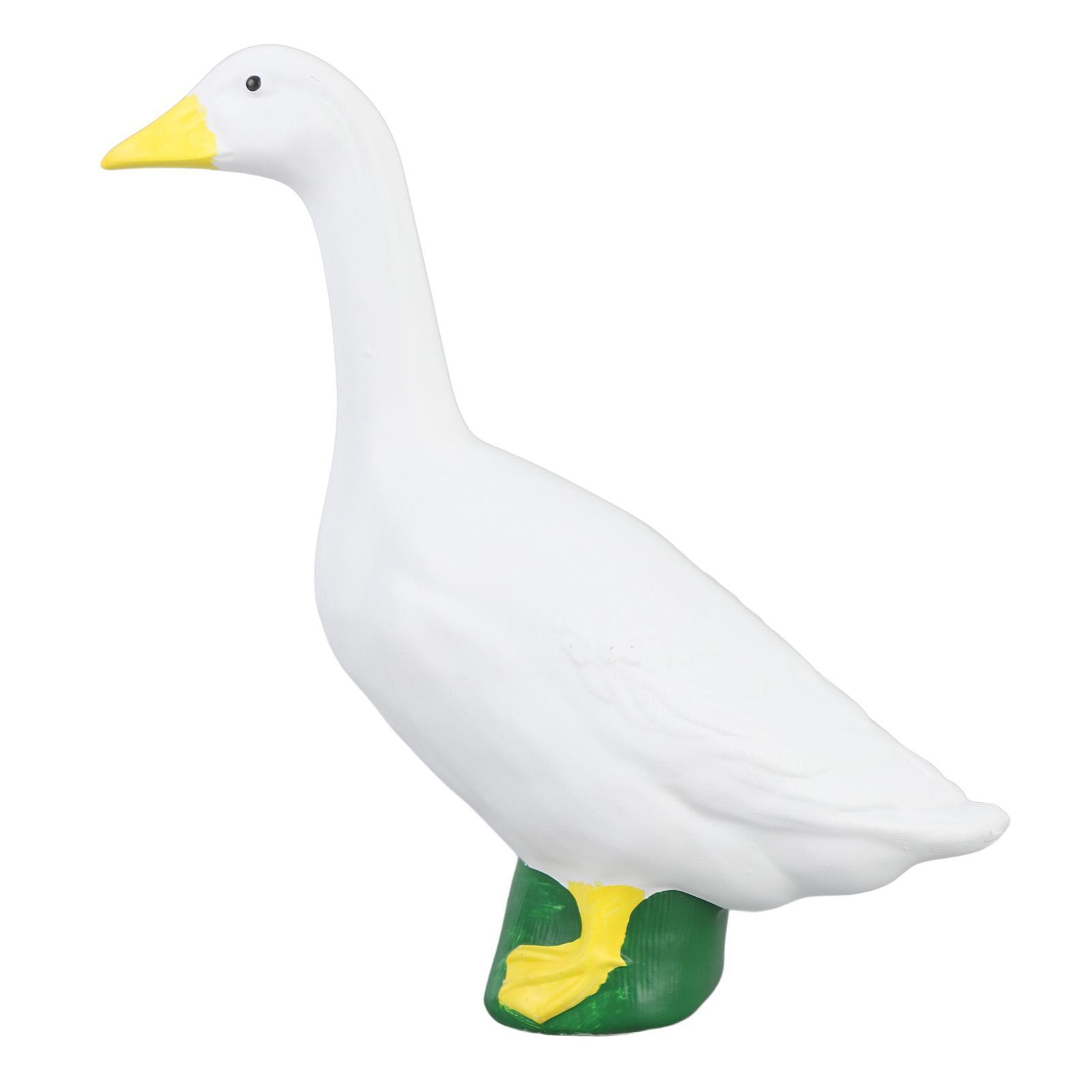 Resin Goose Figurine Lifelike Exquisite Craft Goose Statue Sculpture Ornament for Home Garden Porches Decoration