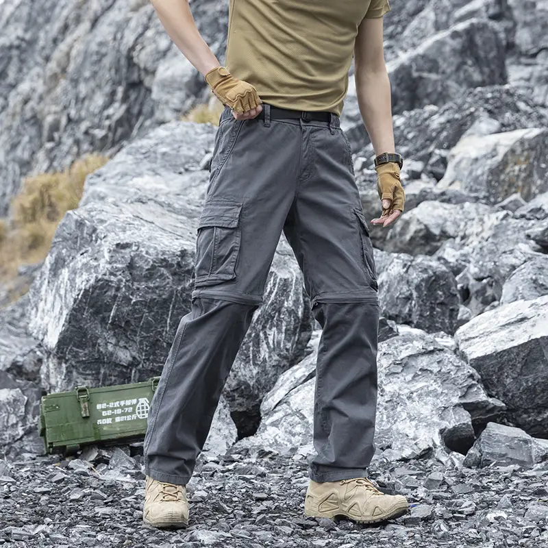 2026 New Detachable Tactical Casual Pants Trendy Sports Trousers Multi-Pocket Loose Fit Plus Size Cargo Pants for Men