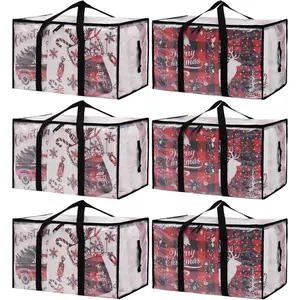 Moving Bags Heavy Duty Extra Large, Alternative for Moving Boxes & Moving Supplies, Clear Storage Bins with Lids, Plastic Packing Tote, Storage Bags for Clothes with Handles & Zippers (Clear, 6 Pack)