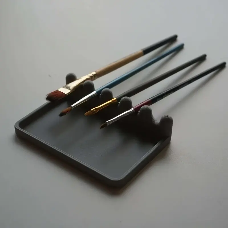 1PCS 3D Printed Portable Paint Brush Holder with Drip Tray, Desktop Organizer for Watercolor, Acrylic & Oil Brushes, Multi-Purpose Stand for Art Studio & Makeup Brushes, Artist Supplies