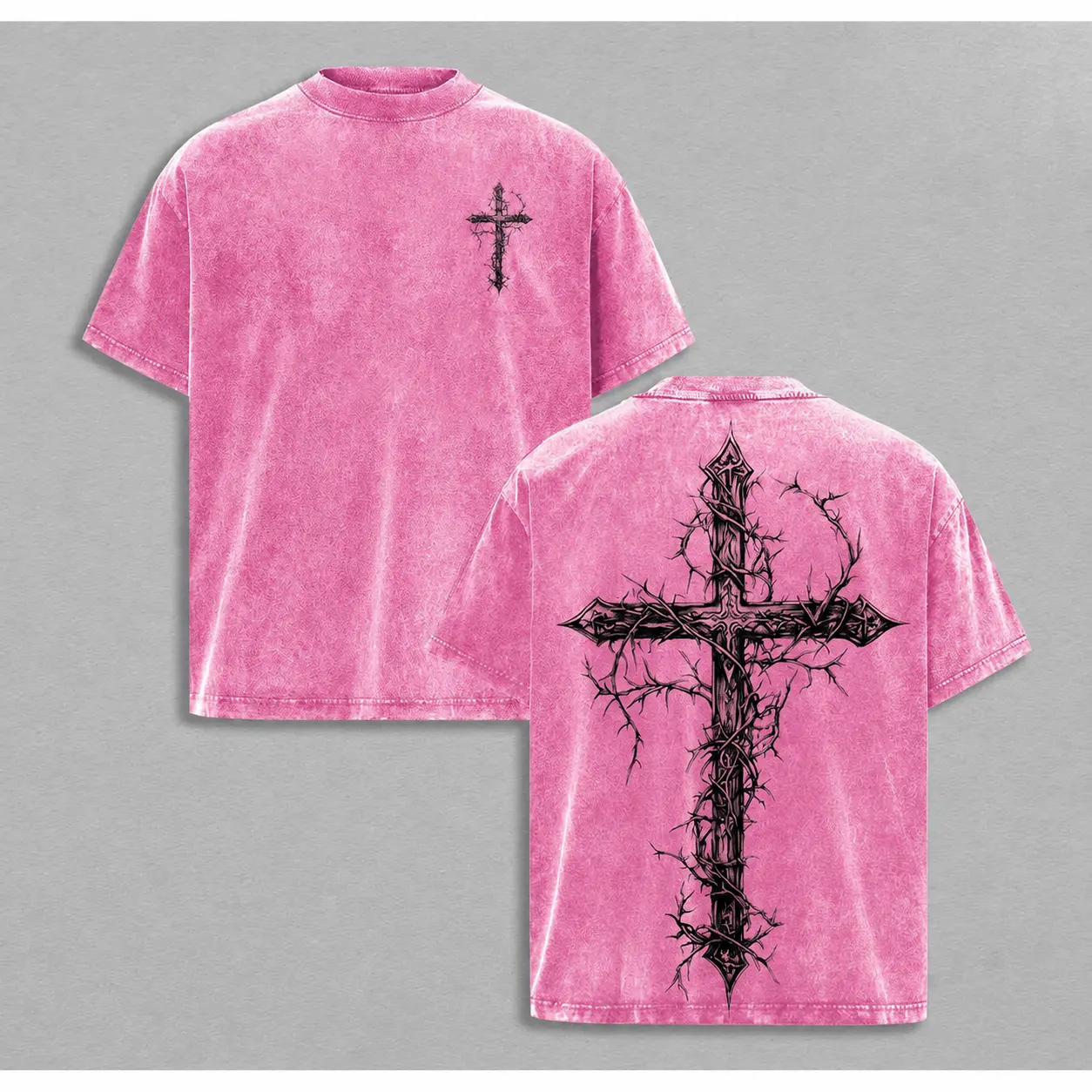 Washed Cotton Tee-pink