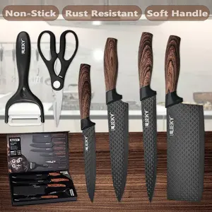 6-piece professional kitchen knife set with gift box, sharp meat cutting knife, non stick stainless steel, sharp chef knife set for chef cooking#DealsForYouDays