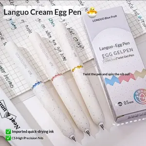 Languo Cute Egg Fun Neutral Pen, 0.5mm Tip, Smooth Writing, Twist-Top Design, Large Capacity, Quick-Dry, Ideal for School, Office, Notes, Diaries, Signatures, Exams