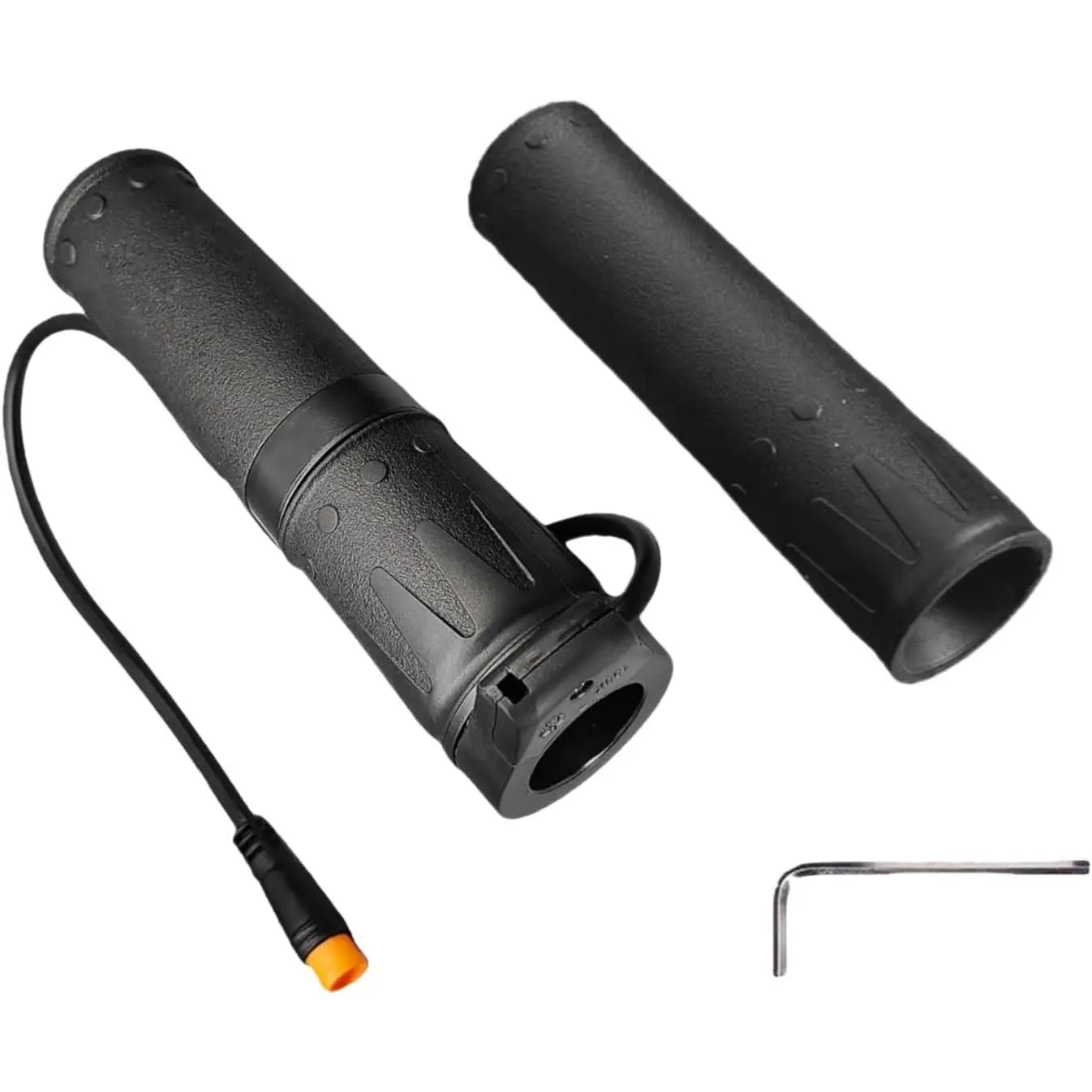 Ebike Half Twist Throttle, FT 158X Ebike Twist Throttle for 22mm Handlebar | 3pin WP Right Handle Throttle for 12v/24v/36v/48v/60v/72v Electric Bicycle Scooter and E Bike Conversion Parts, Waterproof