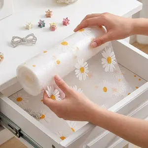 Daisy Pattern Drawer Liner, 1 Count Non-slip Drawer Mat, Waterproof & Oil-proof Drawer Liner, Easy To Clean Kitchen Cabinet Mat