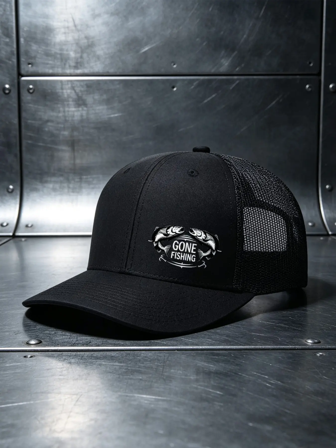 2pcs/1pc Unisex Baseball Cap Fishing Printing Hat Mesh Hats for Mens Women Richardson Slightly Curved Brim Baseball Cap Adjustable Trucker Hats Dad Hats Outdoor Mesh Breathable Sun Hat