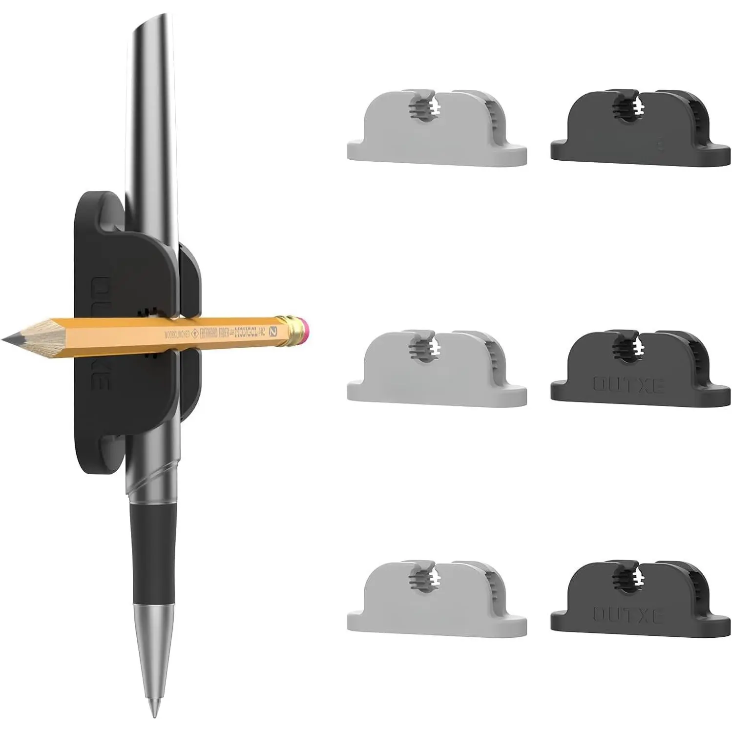 6-Pack  & Adhesive Pen Holder with  Slots - Easy Organize & Access Pencil, Pen, Marker-  for Desk, Wall, Refrigerator, Whiteboard, Clipboard | Easy Organize & Access Pencil, Pen, Marker-  for Desk, Wall, Refrigerator, Whiteboard, Clipboard