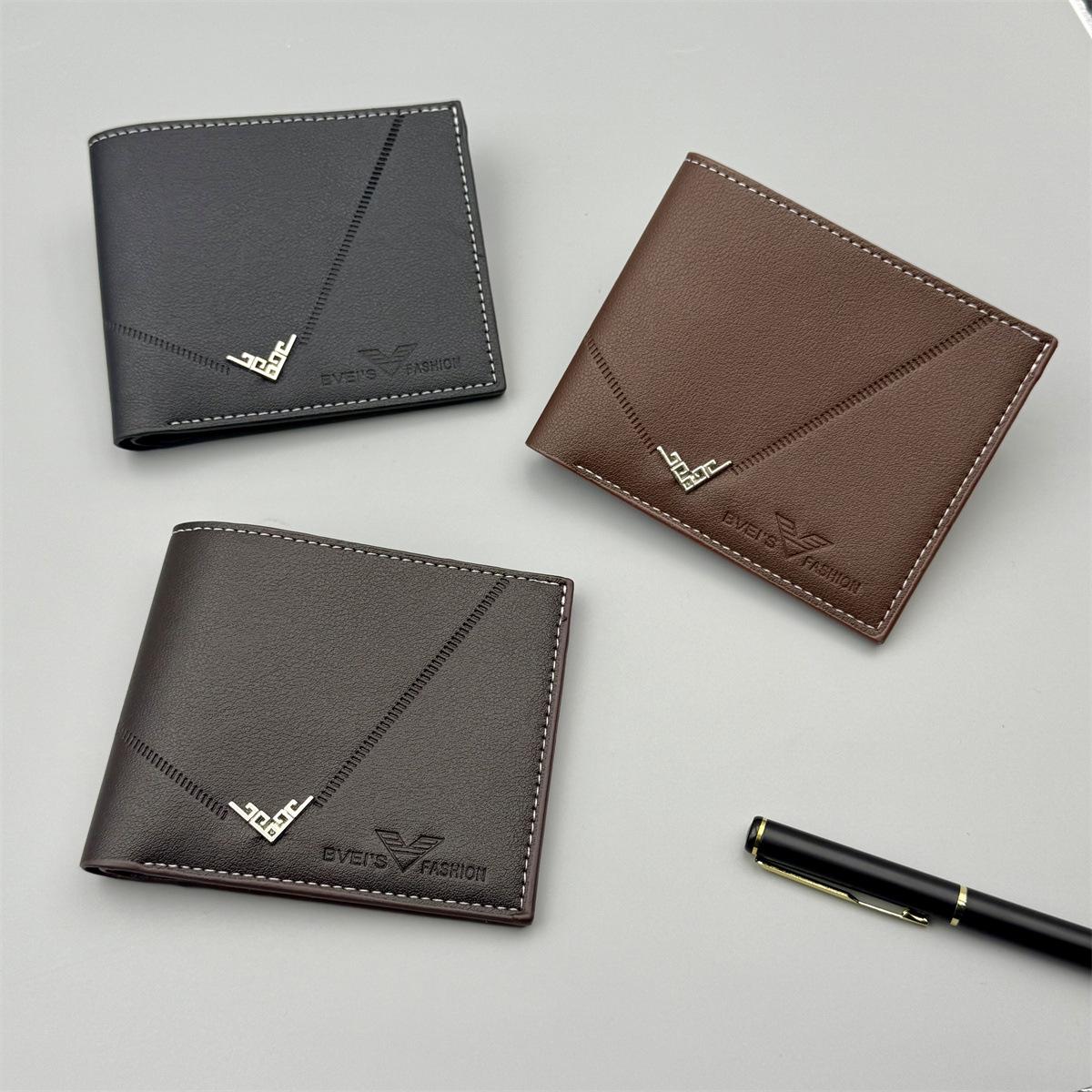 New wallet, short men's bag, high-end, simple style, multiple card slots, large capacity, business and leisure