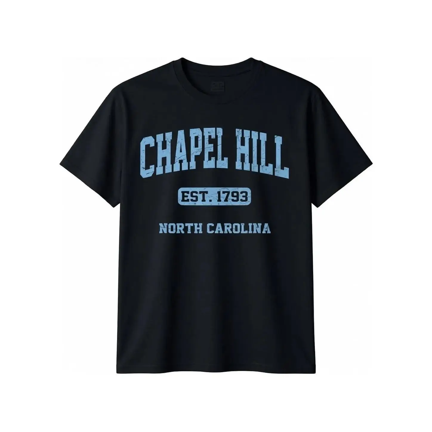 Unisex Chapel Hill North Carolina Vintage State Athletic Graphic Tee, 100% Cotton Soft Breathable Crew Neck Shirt, Retro Sports Streetwear, Casual Outfit. Fits All.
