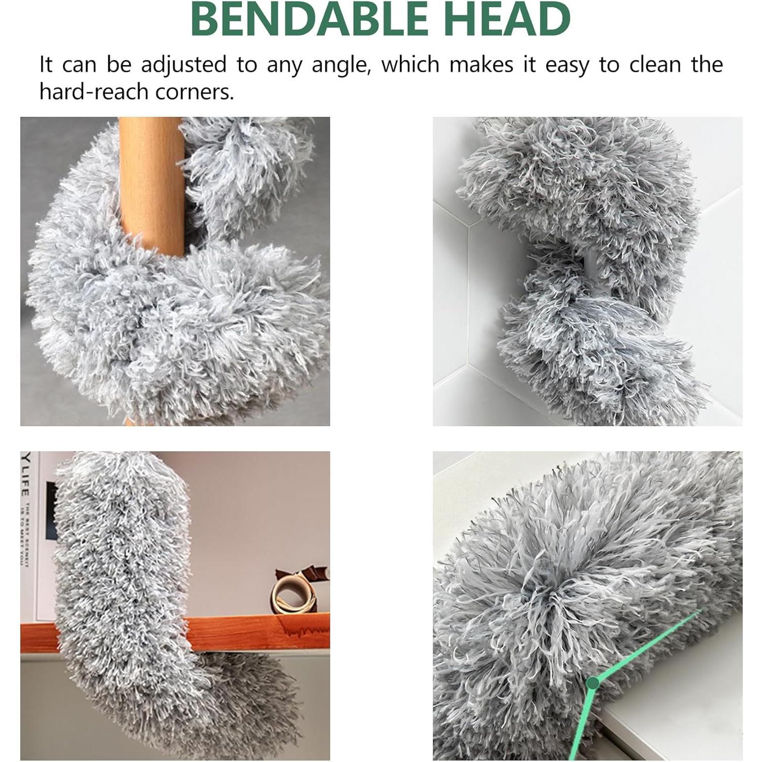 Extra-Long Dusters with Extension Pole 100-inch for Cleaning, Bendable Microfiber Washable Ceiling Fan Duster for High Ceilings, Furniture Extra-Long Dusters with Extension Pole 100-inch for Cleaning, Bendable Microfiber Washable Ceiling Fan Duster for High Ceilings, Furniture