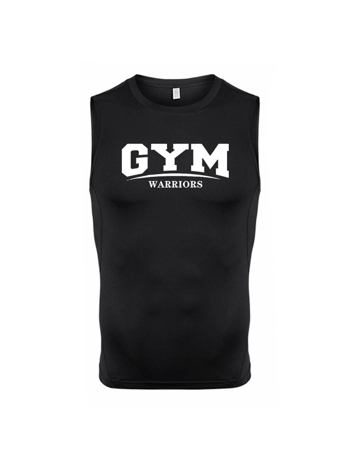 Men's Letter Print Sleeveless T-shirt, Regular Fit Casual Sleeveless Top for Summer, Men's Top for Gym Workout Running, Fitness Workout Vest, Sport Vests