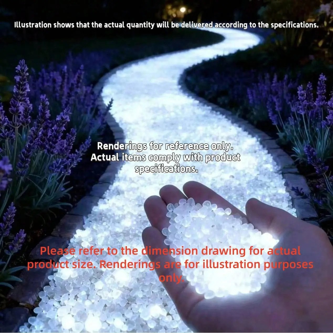 10,000 Glow-in-the-Dark Stones, Colorful Night-Light Decorative Rocks, Outdoor Fluorescent Stones for Garden Supplies, Party and Festival Decoration
