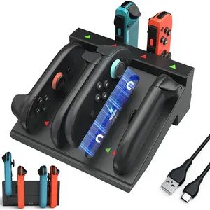 8-in-1 Switch Joy-Con Charging Dock | Magnetic Fast Charger Station for Nintendo Switch OLED Switch 2 with LED & USB-C Cable