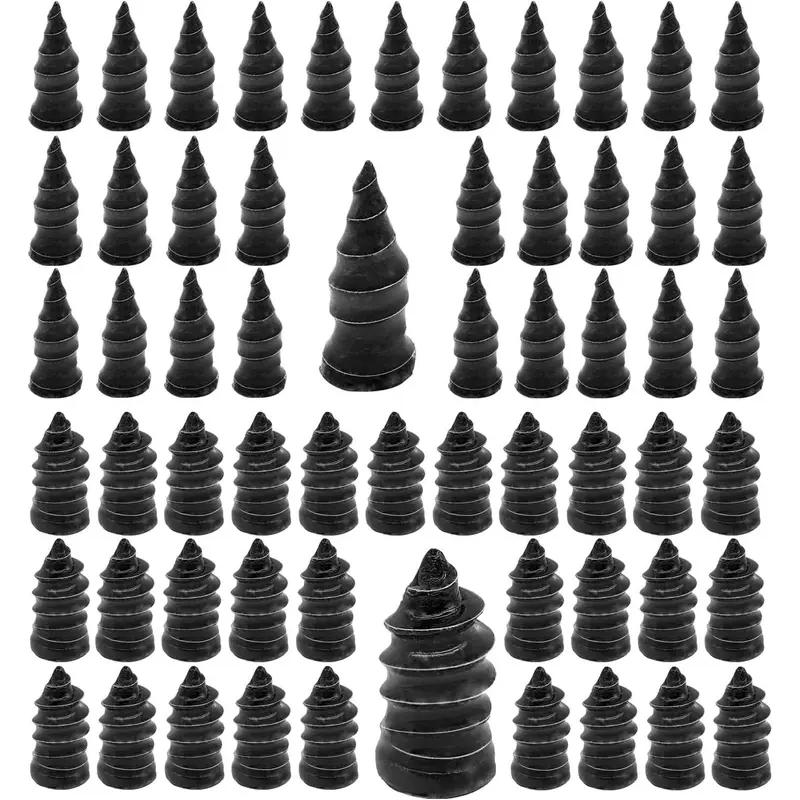 60PCS Tire Repair Rubber Nail, Vacuum Tire Repair Kits Spiral Rubber Nails, Tire Screw Plug Fast Tool Self Service Tire Repair Nail for car, Motorcycle, Truck, Tractor Tire Puncture Repair