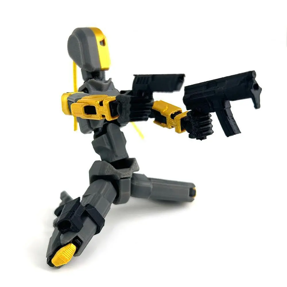 3D Printed Mannequin Dummy 13 Black Gold Warrior Series Toys Action Figures Multi-Jointed Movable Shapeshift Robot Ornaments