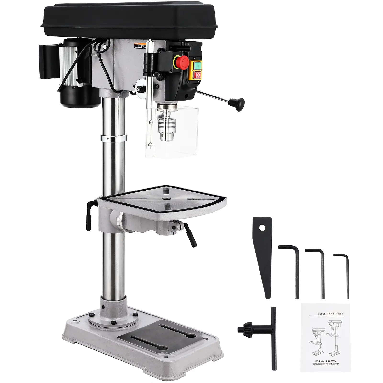 Adjustable Speed Benchtop Drill Press – 15 Inch,Swing-Away Safety Guard,Tilting Worktable, Heavy Duty Drilling Machine for Wood & Metal