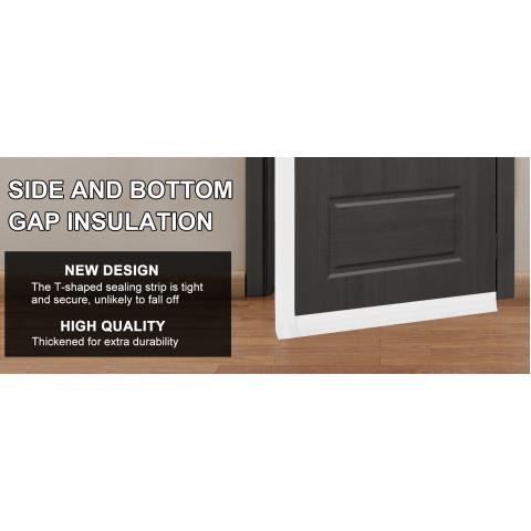 20ft T-Shaped Weather Stripping Seal, Door Seal Tape for Doors and Windows, Blocks Cold Drafts and Reduces Noise