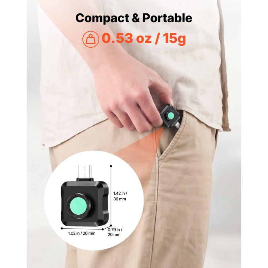 VEVOR Thermal Imaging Camera for Android, 512x 384 TISR Super Resolution, 25HZ Refresh Rate Infrared Thermal Imager for Smartphone Tablet, 256x 192 IR Resolution, -4F to 1022F 15 Color Palettes