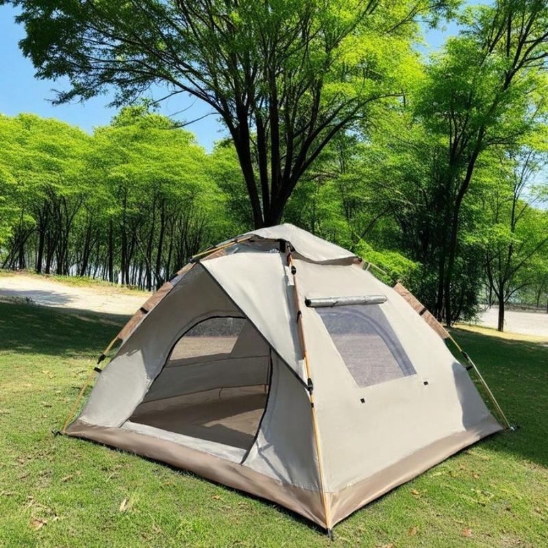 Extra-Large Tent With Mesh Screen, 4-Person (White), Lightweight Family Tent|Quick Setup For Park Picnics