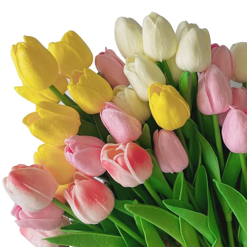 24pcs Realistic Artificial Tulips, Fade-Resistant Home Decor, Nordic Style, Party Decoration, Bowl Arrangement, Christmas, Fall Decor
