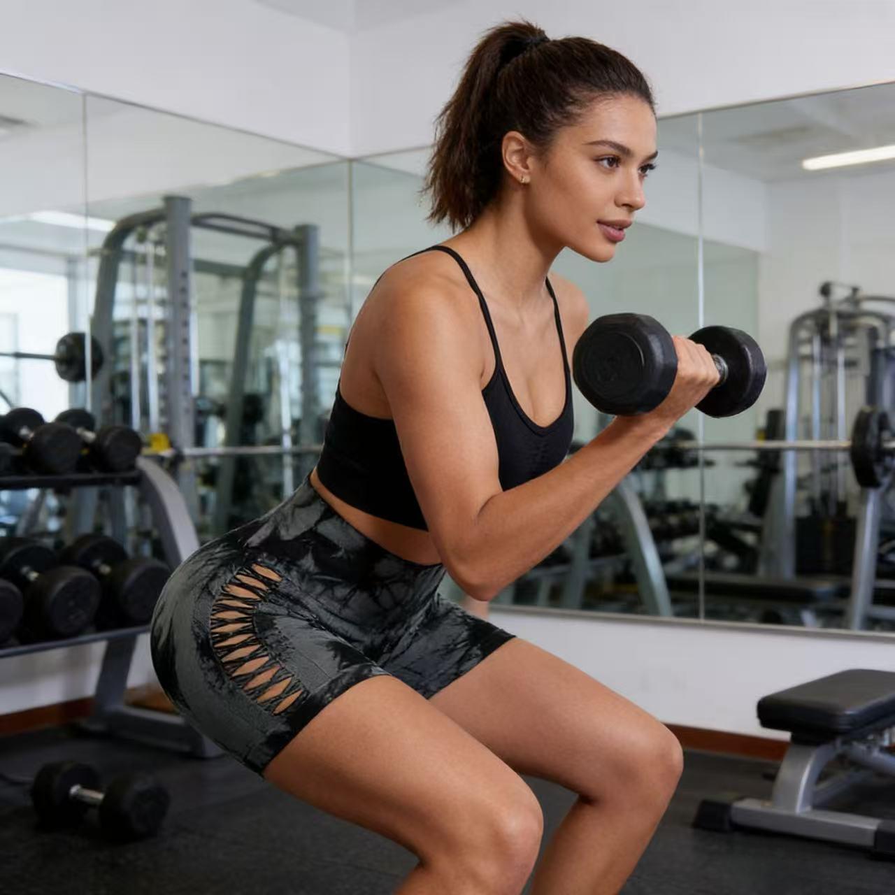 Women's Tie-Dye Yoga Pants – Side-Cut Form-Fitting Athletic Leggings, High Elasticity, Quick-Dry & Breathable, for Fitness, Yoga & Workout