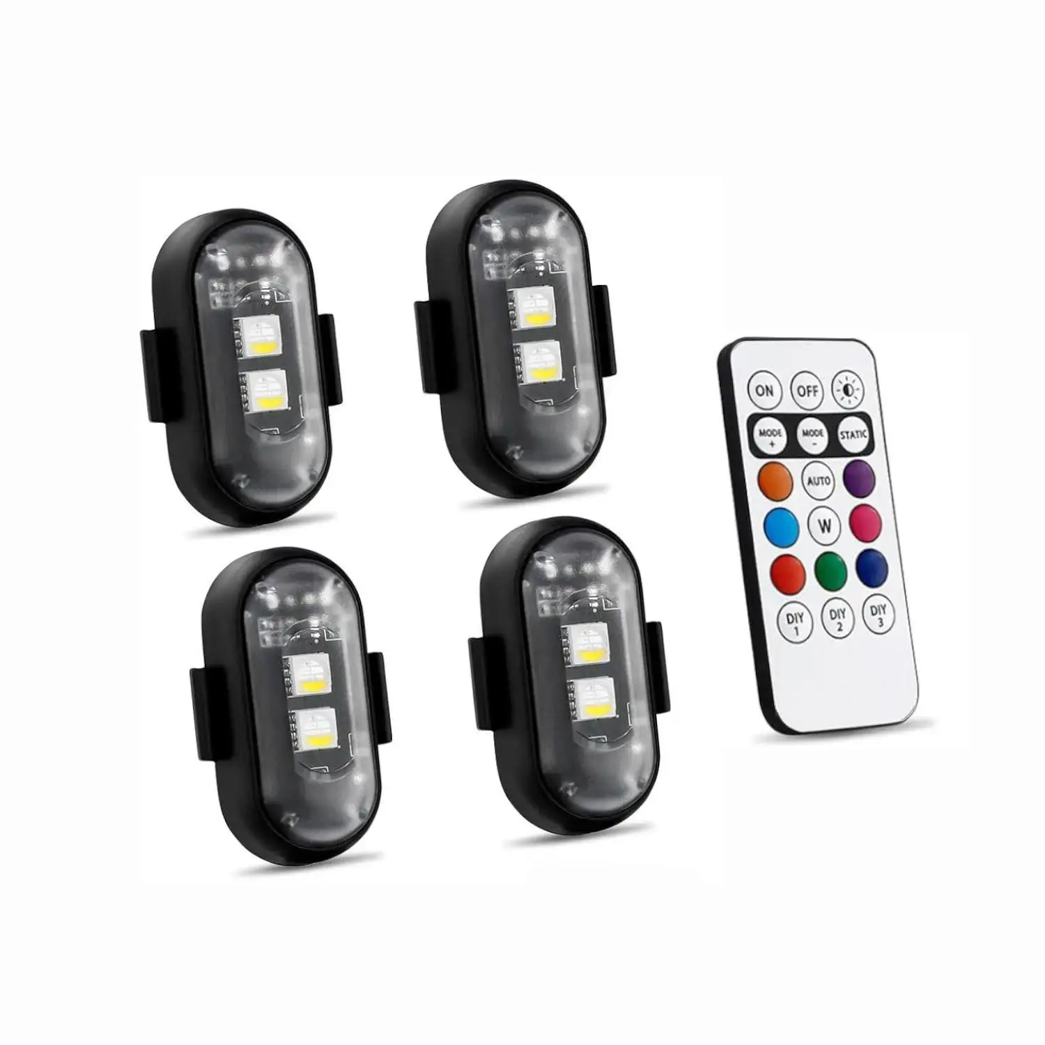 2/4/6/8pcRGB Led Aircraft Strobe Light Remote Wireless Motorcycle Flash Light Warning Lights for   Bike Car Multifunctional