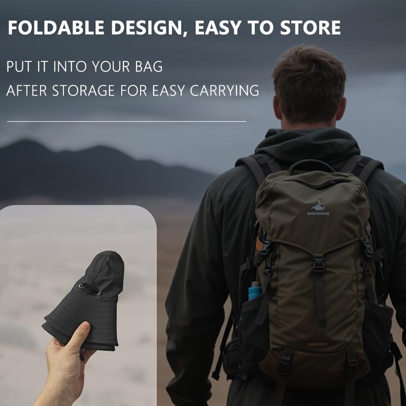 BIGWIG Unisex Sun Protection Hat with Neck Flap, Wide Brim Bucket Hat, Detachable Face Mask, Foldable Brim, Outdoor Sun Hat, Breathable Drawstring Closure, Fishing Hat, Suitable for Camping, Hiking, and Gardening