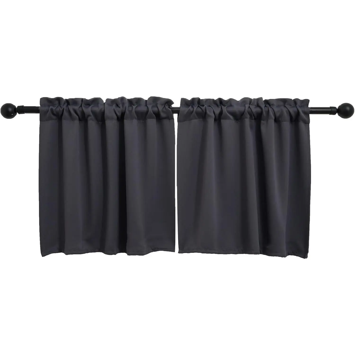 Rod Tier - Half Blackout for,, Cabinet, Basement, 30 Inches Wide and 24 Inches Long, Dark Grey, 2 Panels