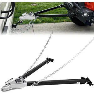 Nilight Tow Bar with Safety Chains, Coupler Fits 2-Inch Hitch Ball, 5500 lbs Towing Capacity, 41-in Opening Width, Bumper-Mounted Universal Towing Bar for RV, Car, Trailer, Truck, Alloy Steel